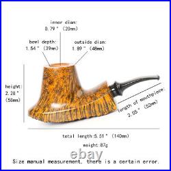 MUXIANG Briar Wooden Vulcano Pipe Smooth Burl Freehand Tobacco Pipe Acrylic Stem