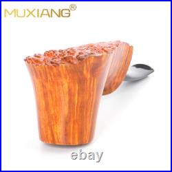 MUXIANG Briarwood Volcano Pipe Smooth Freehand Pipe Wooden Tobacco Smoking Pipe