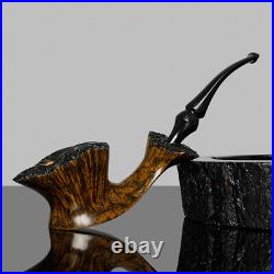MUXIANG Fleur Pipe Briar Wooden Tobacco Pipe Smooth Freehand Pipe Ebonite Stem