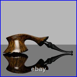 MUXIANG Fleur Pipe Briar Wooden Tobacco Pipe Smooth Freehand Pipe Ebonite Stem