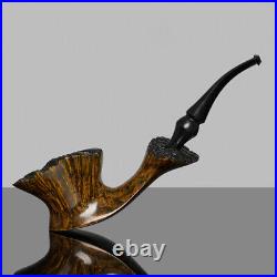MUXIANG Fleur Pipe Briar Wooden Tobacco Pipe Smooth Freehand Pipe Ebonite Stem