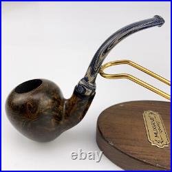 MUXIANG Freehand Pipe Handmade Briar Tobacco Pipe Bent Ebonite Stem Smooth Pipe