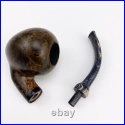 MUXIANG Freehand Pipe Handmade Briar Tobacco Pipe Bent Ebonite Stem Smooth Pipe