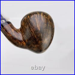 MUXIANG Freehand Pipe Handmade Briar Tobacco Pipe Bent Ebonite Stem Smooth Pipe