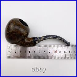 MUXIANG Freehand Pipe Handmade Briar Tobacco Pipe Bent Ebonite Stem Smooth Pipe