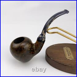 MUXIANG Freehand Pipe Handmade Briar Tobacco Pipe Bent Ebonite Stem Smooth Pipe