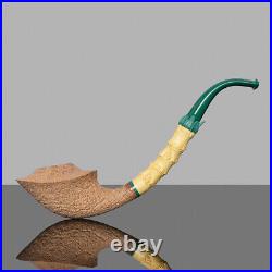MUXIANG Freehand Pipe Sandblasted Briar Tobacco Pipe Semi-finished Smoking Pipe