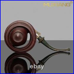 MUXIANG Handcrafted Briar Tobacco Pipe Smooth Wooden Freehand Pipe Ebonite Stem