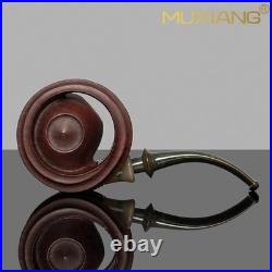 MUXIANG Handcrafted Briar Tobacco Pipe Smooth Wooden Freehand Pipe Ebonite Stem