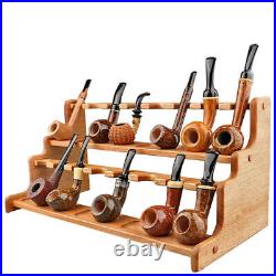 MUXIANG Handcrafted Wooden Tobacco Pipe Stand Rack Holder For 16 Smoking Pipes