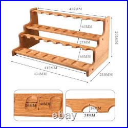 MUXIANG Handcrafted Wooden Tobacco Pipe Stand Rack Holder For 16 Smoking Pipes