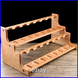 MUXIANG Handcrafted Wooden Tobacco Pipe Stand Rack Holder For 16 Smoking Pipes