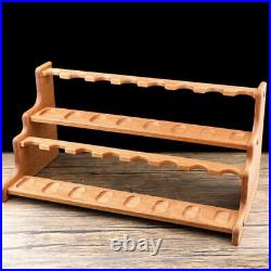 MUXIANG Handcrafted Wooden Tobacco Pipe Stand Rack Holder For 16 Smoking Pipes