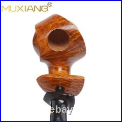MUXIANG Handmade Blowfish Pipe Smooth Briar Wooden Tobacco Pipe Ebonite Stem