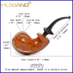 MUXIANG Handmade Blowfish Pipe Smooth Briar Wooden Tobacco Pipe Ebonite Stem