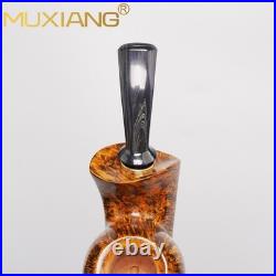 MUXIANG Handmade Blowfish Tobacco Pipe Smooth Freehand Pipe Bent Cumberland Stem