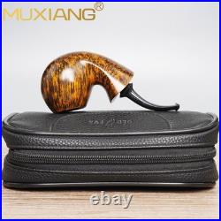 MUXIANG Handmade Blowfish Tobacco Pipe Smooth Freehand Pipe Bent Cumberland Stem