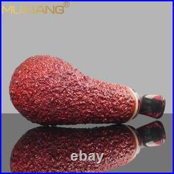 MUXIANG Handmade Briar Apple Tobacco Pipe Wood Air Chamber Carved Pipe Gradient