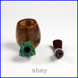 MUXIANG Handmade Briar Brandy Tobacco Pipe 8-Flame Ebonite Stem Smooth Wood Pipe
