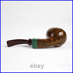 MUXIANG Handmade Briar Brandy Tobacco Pipe 8-Flame Ebonite Stem Smooth Wood Pipe