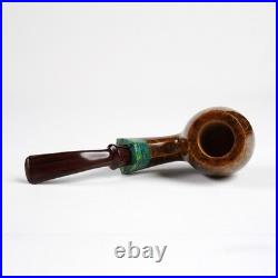 MUXIANG Handmade Briar Brandy Tobacco Pipe 8-Flame Ebonite Stem Smooth Wood Pipe