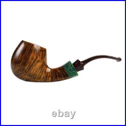 MUXIANG Handmade Briar Brandy Tobacco Pipe 8-Flame Ebonite Stem Smooth Wood Pipe