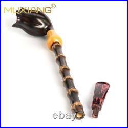 MUXIANG Handmade Briar Churchwarden Pipe Smooth Tobacco Smoking Pipe Bamboo Stem