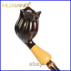 MUXIANG Handmade Briar Churchwarden Pipe Smooth Tobacco Smoking Pipe Bamboo Stem