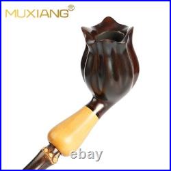 MUXIANG Handmade Briar Churchwarden Pipe Smooth Tobacco Smoking Pipe Bamboo Stem