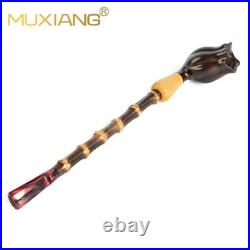 MUXIANG Handmade Briar Churchwarden Pipe Smooth Tobacco Smoking Pipe Bamboo Stem