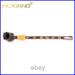 MUXIANG Handmade Briar Churchwarden Pipe Smooth Tobacco Smoking Pipe Bamboo Stem