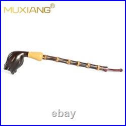 MUXIANG Handmade Briar Churchwarden Pipe Smooth Tobacco Smoking Pipe Bamboo Stem