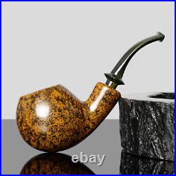 MUXIANG Handmade Briar Freehand Pipe Bent Stem Smooth Tobacco Smoking Pipe