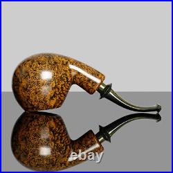 MUXIANG Handmade Briar Freehand Pipe Bent Stem Smooth Tobacco Smoking Pipe