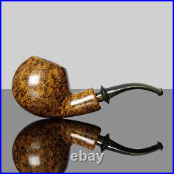 MUXIANG Handmade Briar Freehand Pipe Bent Stem Smooth Tobacco Smoking Pipe