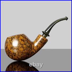 MUXIANG Handmade Briar Freehand Pipe Bent Stem Smooth Tobacco Smoking Pipe