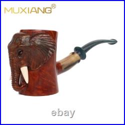 MUXIANG Handmade Briar Freehand Pipe Wooden Poker Tobacco Pipe Elephant Pipe