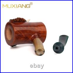 MUXIANG Handmade Briar Freehand Pipe Wooden Poker Tobacco Pipe Elephant Pipe
