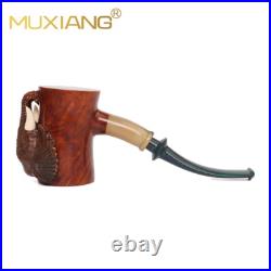 MUXIANG Handmade Briar Freehand Pipe Wooden Poker Tobacco Pipe Elephant Pipe