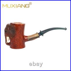 MUXIANG Handmade Briar Freehand Pipe Wooden Poker Tobacco Pipe Elephant Pipe