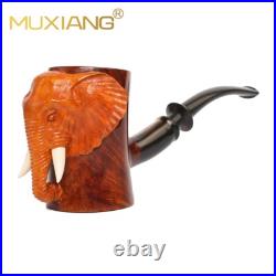 MUXIANG Handmade Briar Freehand Pipe Wooden Smooth Tobacco Pipe Elephant Pipe