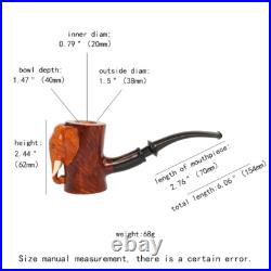 MUXIANG Handmade Briar Freehand Pipe Wooden Smooth Tobacco Pipe Elephant Pipe