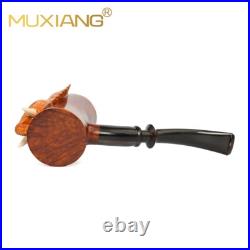 MUXIANG Handmade Briar Freehand Pipe Wooden Smooth Tobacco Pipe Elephant Pipe