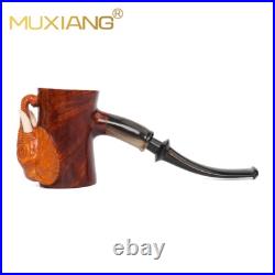 MUXIANG Handmade Briar Freehand Pipe Wooden Smooth Tobacco Pipe Elephant Pipe