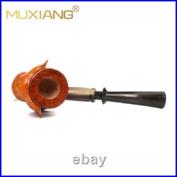 MUXIANG Handmade Briar Freehand Pipe Wooden Smooth Tobacco Pipe Elephant Pipe