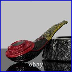 MUXIANG Handmade Briar Freehand Tobacco Pipe Rustic Bulldog Pipe High-end Pipe