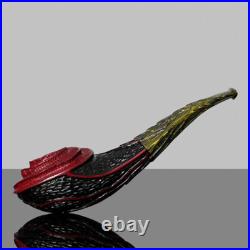 MUXIANG Handmade Briar Freehand Tobacco Pipe Rustic Bulldog Pipe High-end Pipe