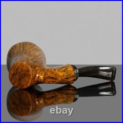 MUXIANG Handmade Briar Freehand Tobacco Pipe Smooth Poker Sitter Cherrywood Pipe