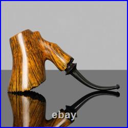 MUXIANG Handmade Briar Freehand Tobacco Pipe Smooth Poker Sitter Cherrywood Pipe