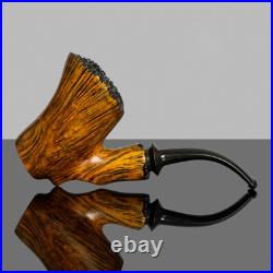 MUXIANG Handmade Briar Freehand Tobacco Pipe Smooth Poker Sitter Cherrywood Pipe
